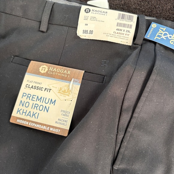 Haggar Classic Fit Khaki Pants - Black - Picture 1 of 4